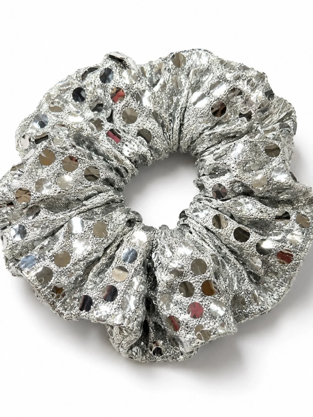 Silver Sequin Scrunchie Y2K